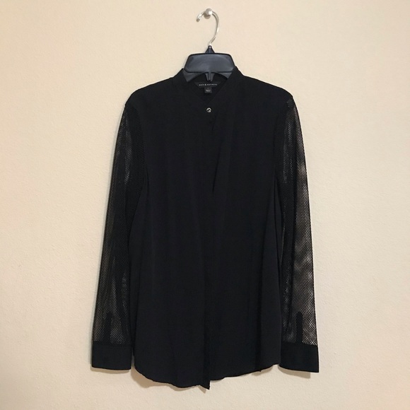 Rock & Republic skull fishnet button down - Picture 2 of 5